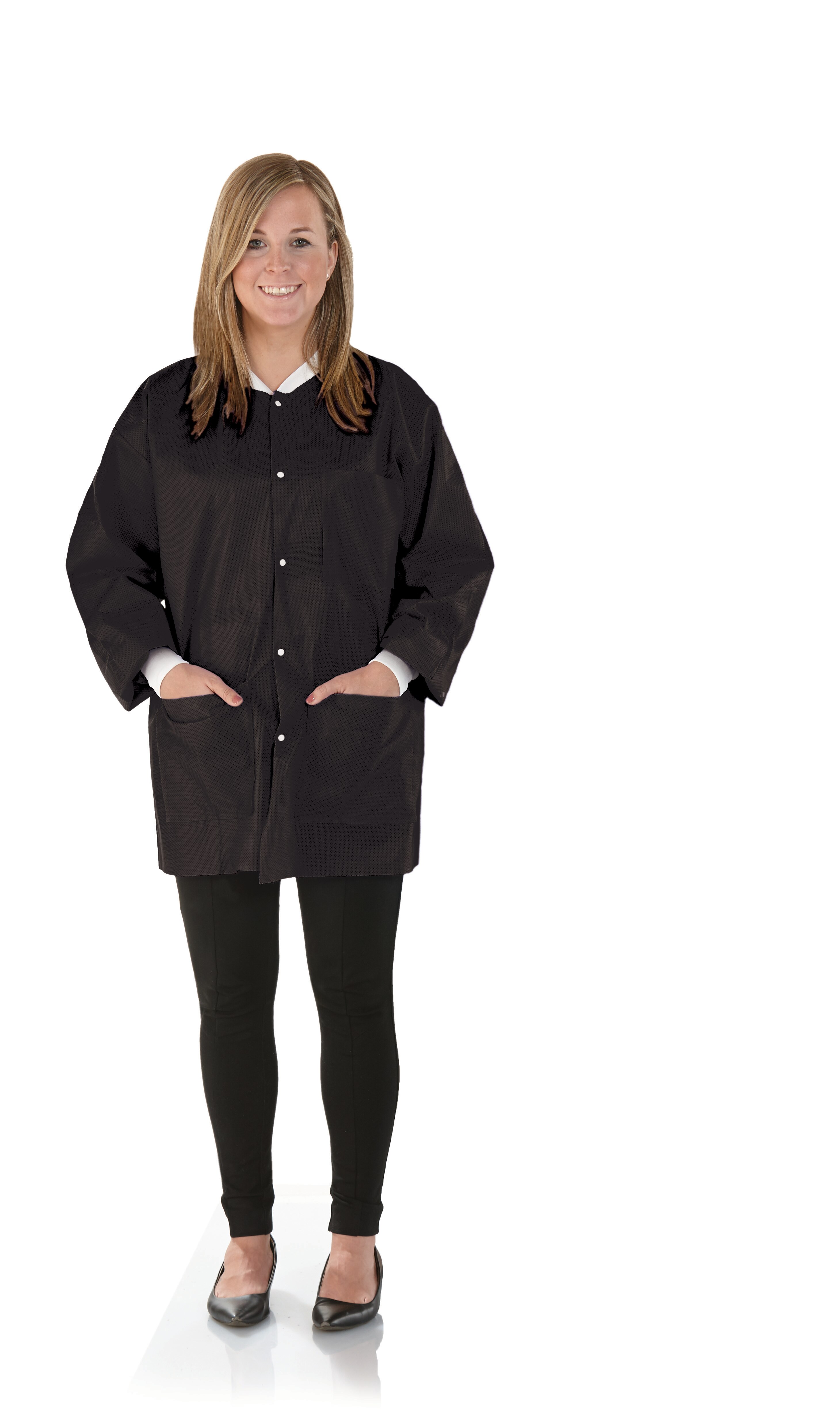 SafeWear Disposable Hipster Jacket, Small, Jet Black, 12/Pk, 8118-A (Discontinued) thumbnail 6