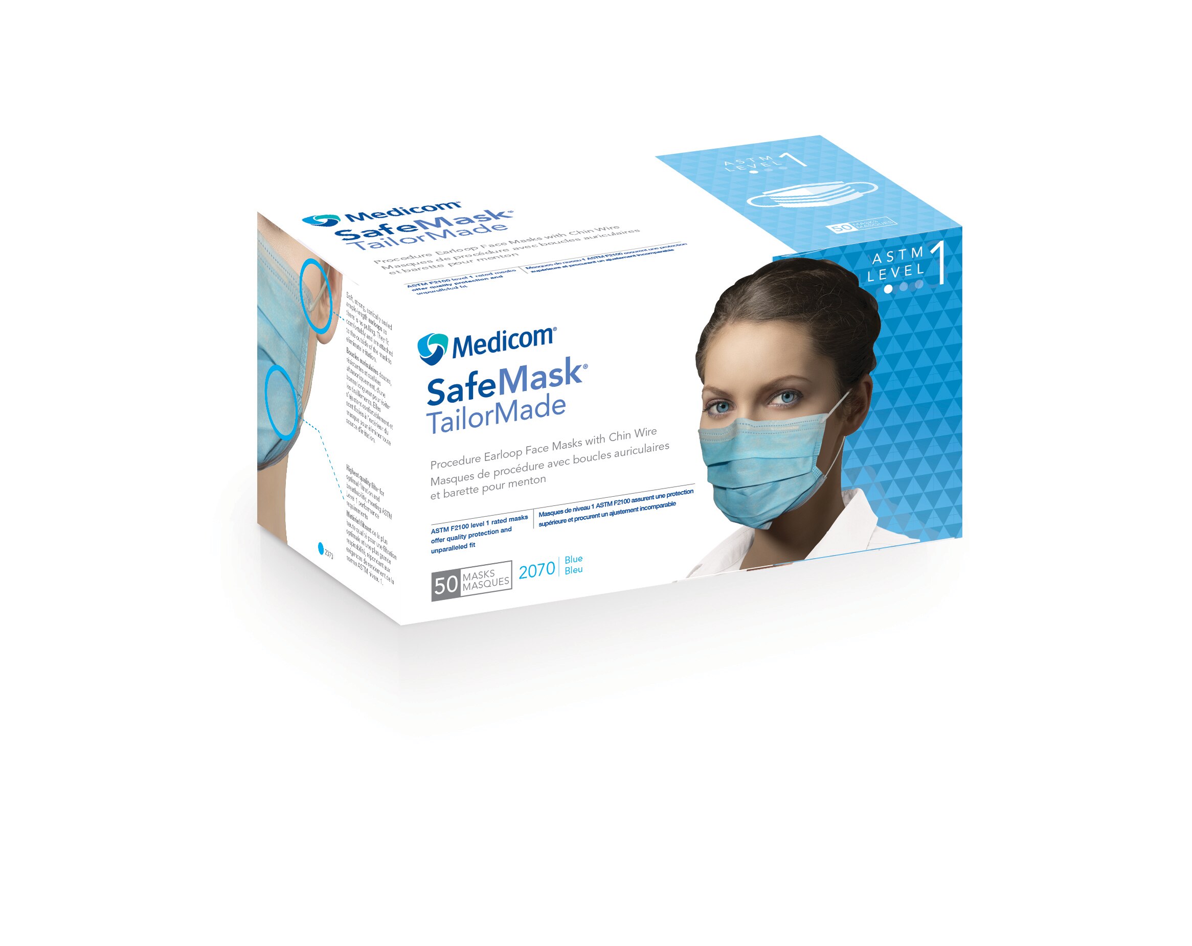 SafeMask TailorMade Mask ASTM Level 1 Blue 50/Bx thumbnail 4
