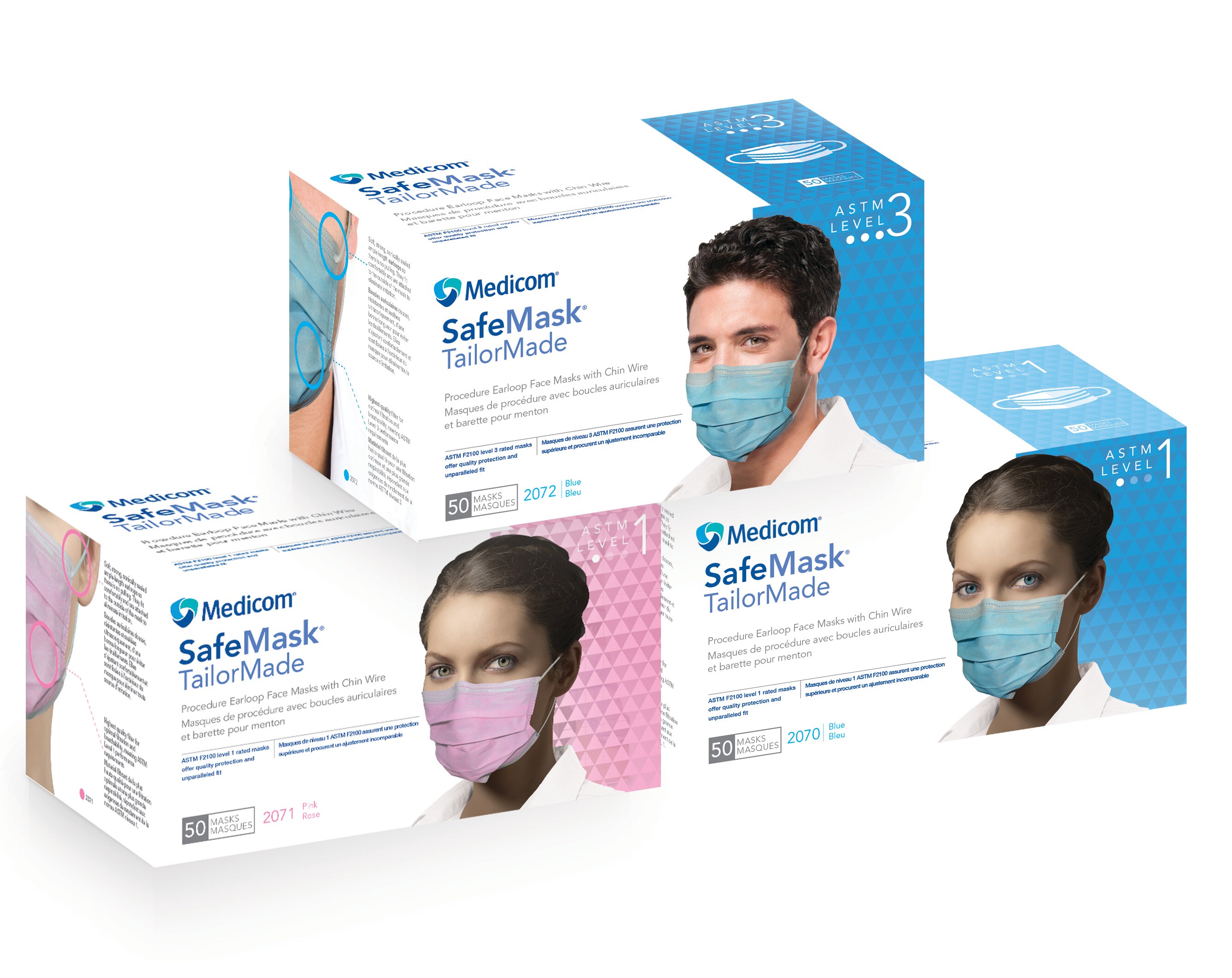 SafeMask TailorMade Mask ASTM Level 1 Blue 50/Bx thumbnail 5