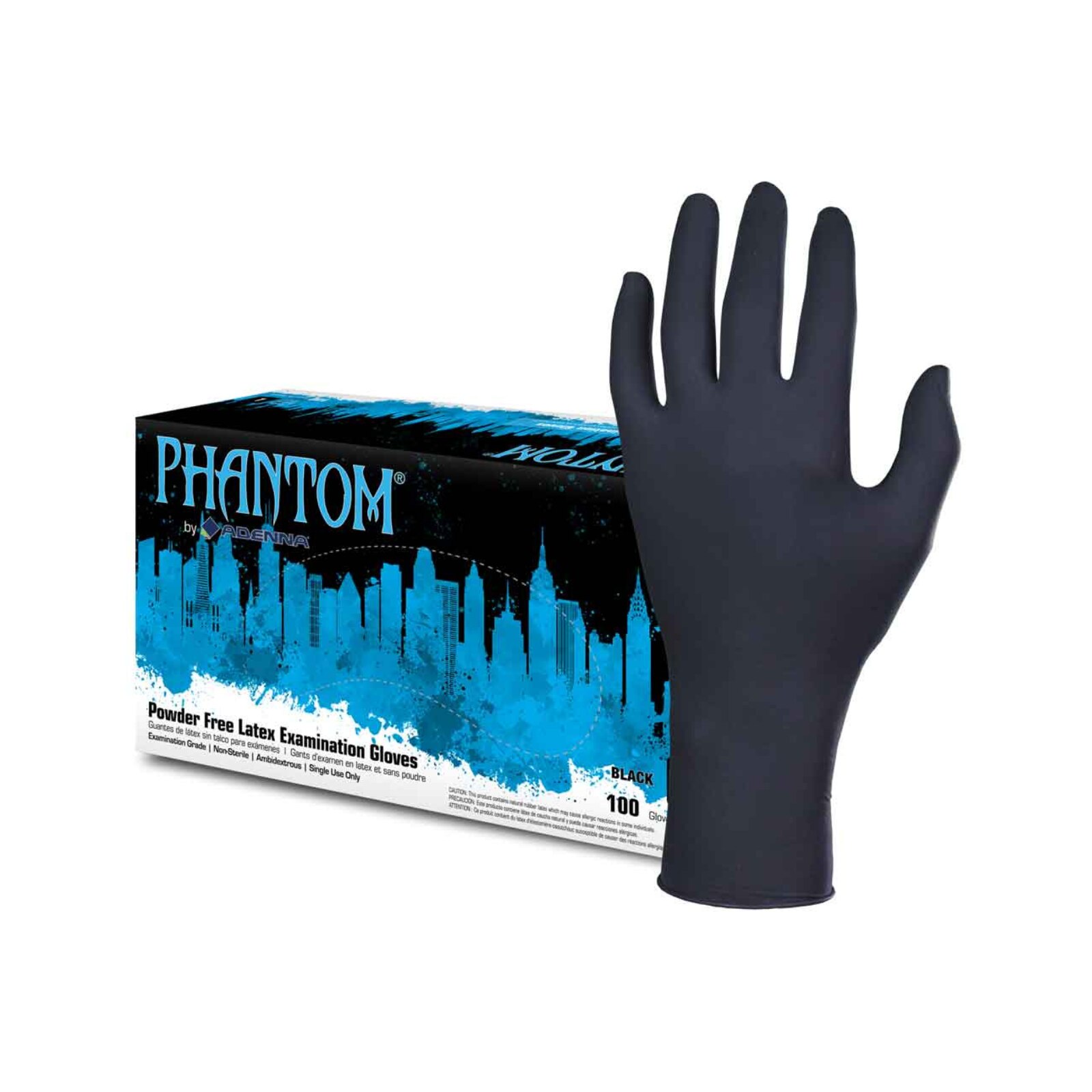 Phantom Latex Gloves Black 100/Pk Medium product image