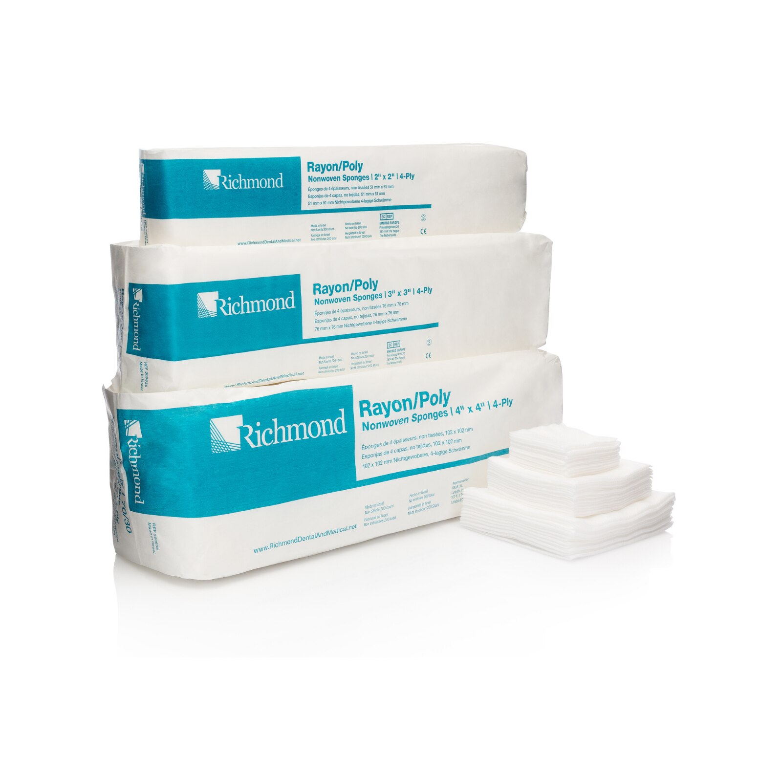 Rayon/Poly Non-Woven Sponge 3x3" 4 Ply Non-Sterile thumbnail 3