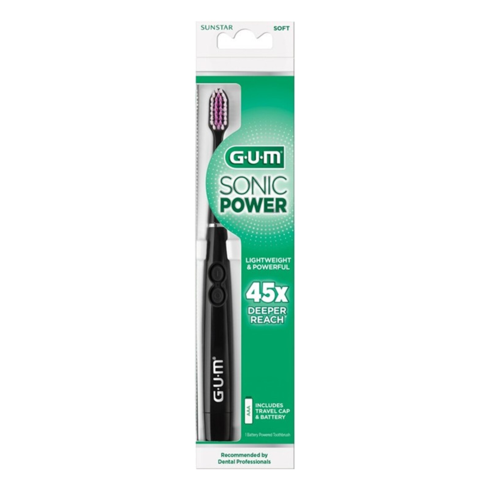 GUM Sonic Power Toothbrush 12/Pk Black thumbnail 3