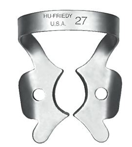 Rubber Dam Clamp, # 27, Large Molars, Satin Steel, 1/Pk, RDCM27 product image