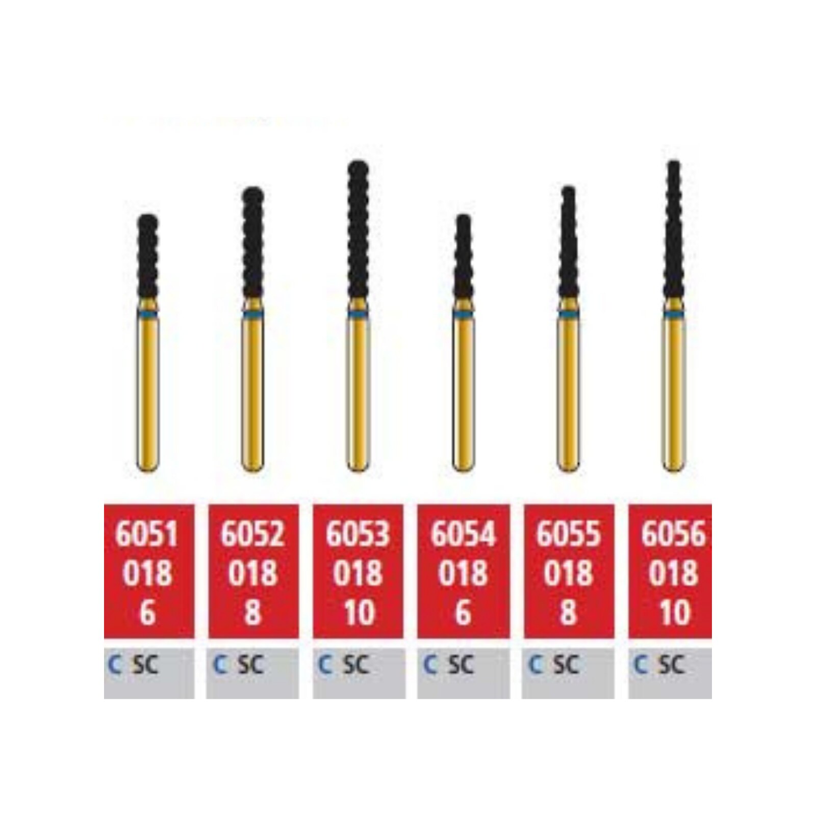 Alpen Multilayer Diamond Burs, FG, Striated Cylinder, # 6055, 1.8 mm, Super Coarse, Black, 5/Pk, 60031847 product image