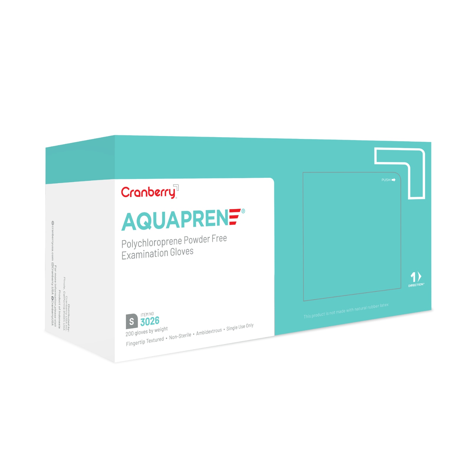 AquaPrene Chloroprene Exam Gloves, Powder-Free, Small, 200/Box, CR3026 product image