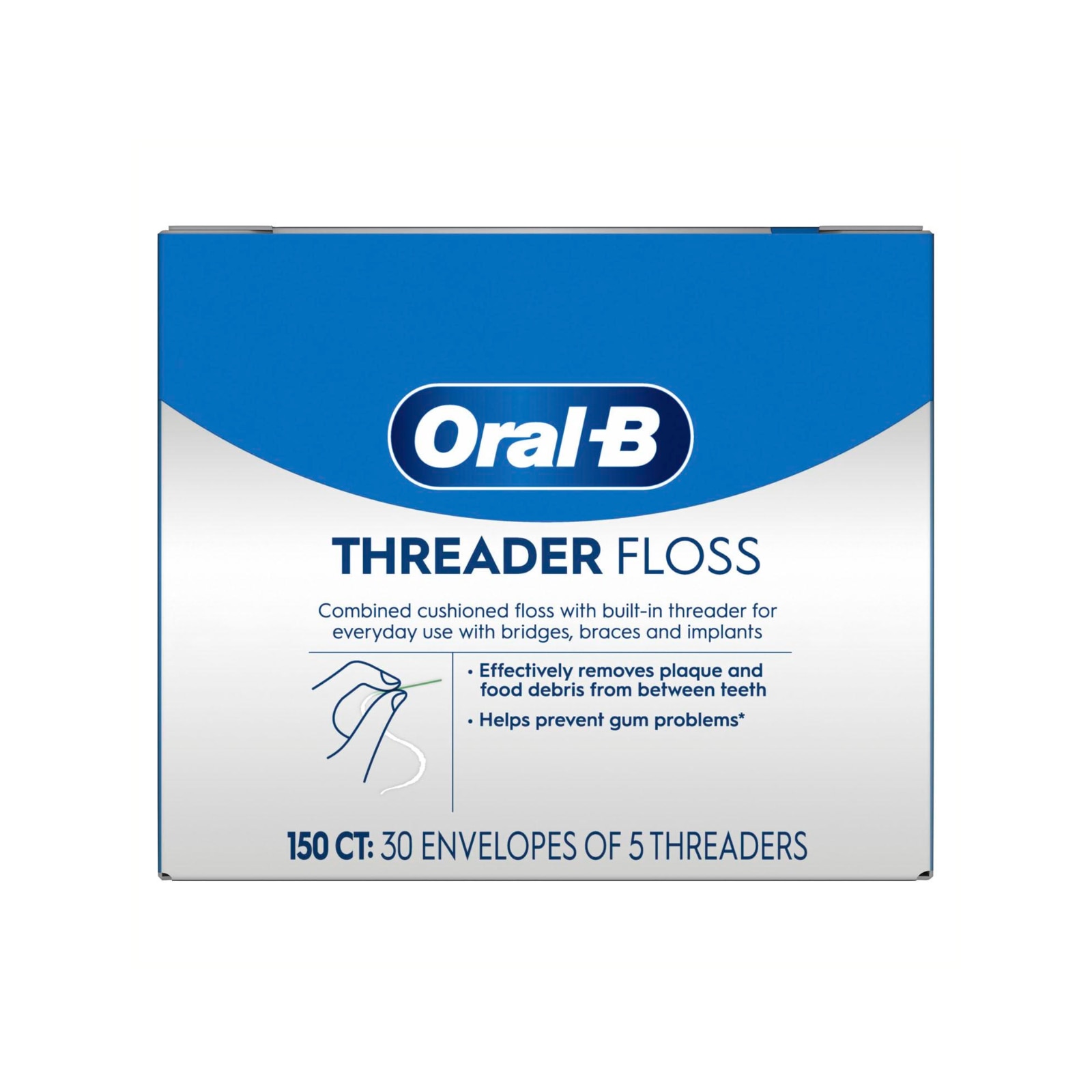 Oral-B Threader Floss 30 envelopes of 5 Threaders, 150/Pk, 80775811 (Discontinued) thumbnail 21