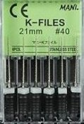 Mani K-Files 21mm #40 6/Pk