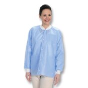 Easy-Breathe Lab Jacket Ceil Blue Large 10/Pk