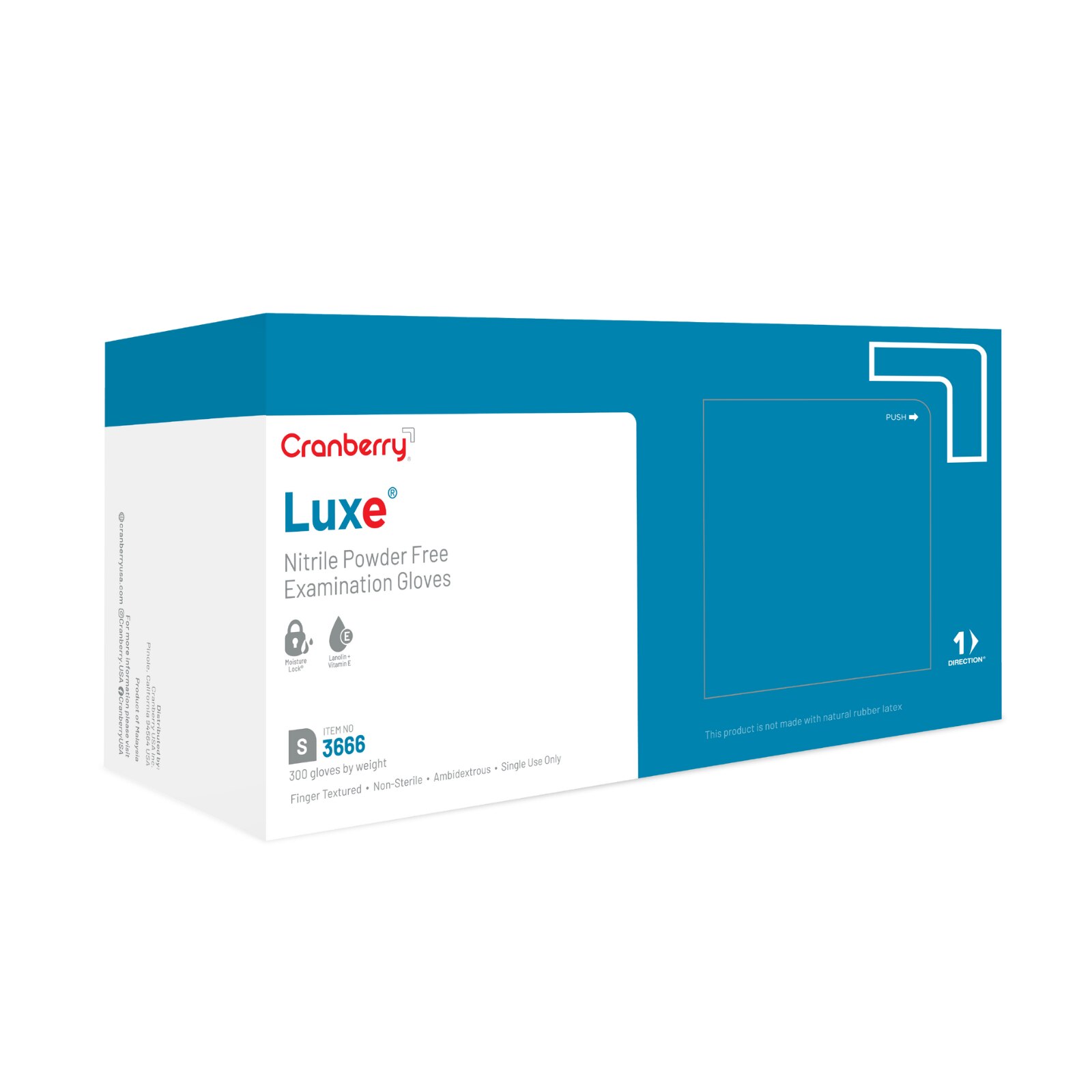 LUXE Nitrile Examination Gloves, Powder Free, Non-Sterile, Small, Azure Blue, 300/Bx, CR3666 thumbnail 9