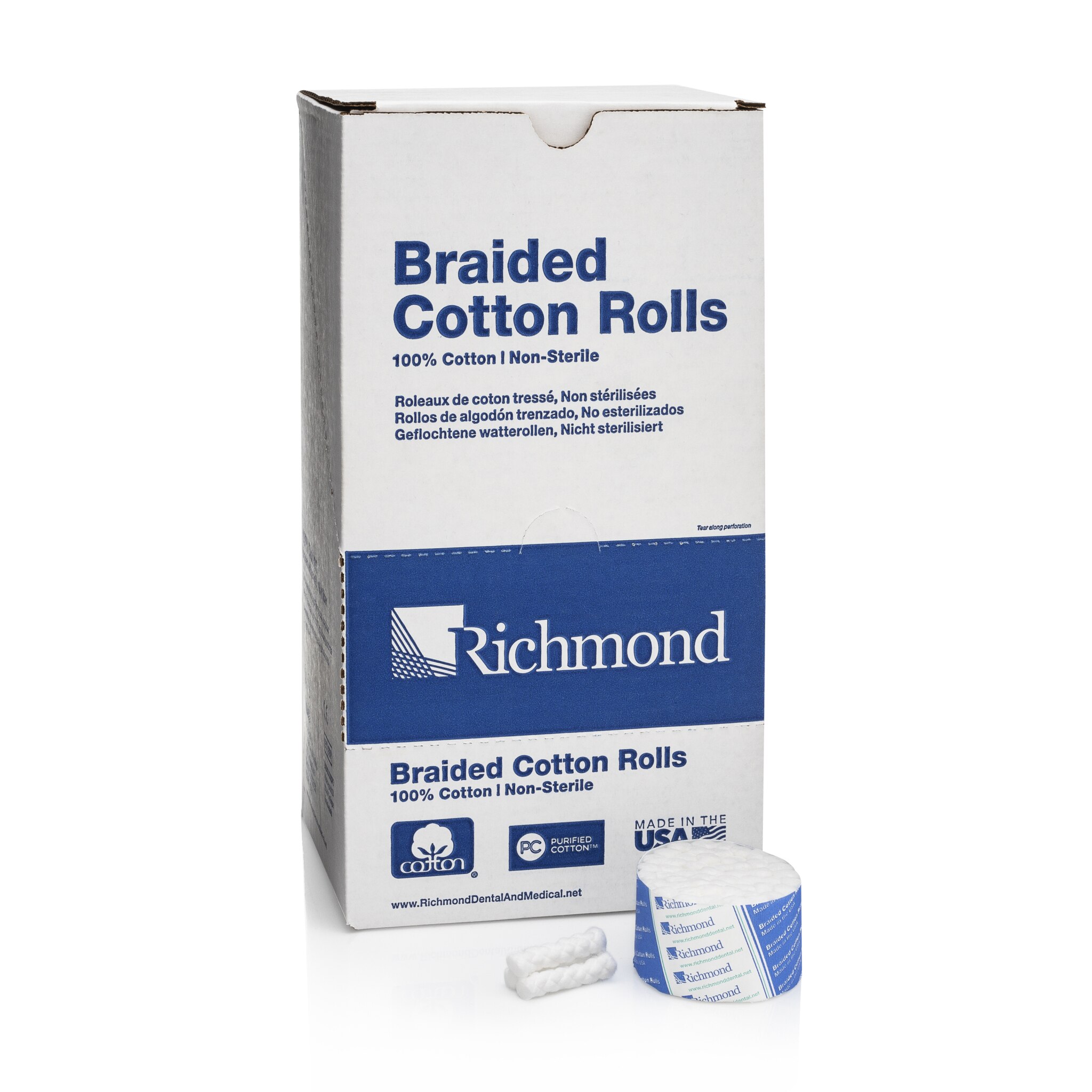 Braided Cotton Rolls, Non-Sterile, Small, 5/16" x 1 1/2", 2000/Pk, 201210 thumbnail 10