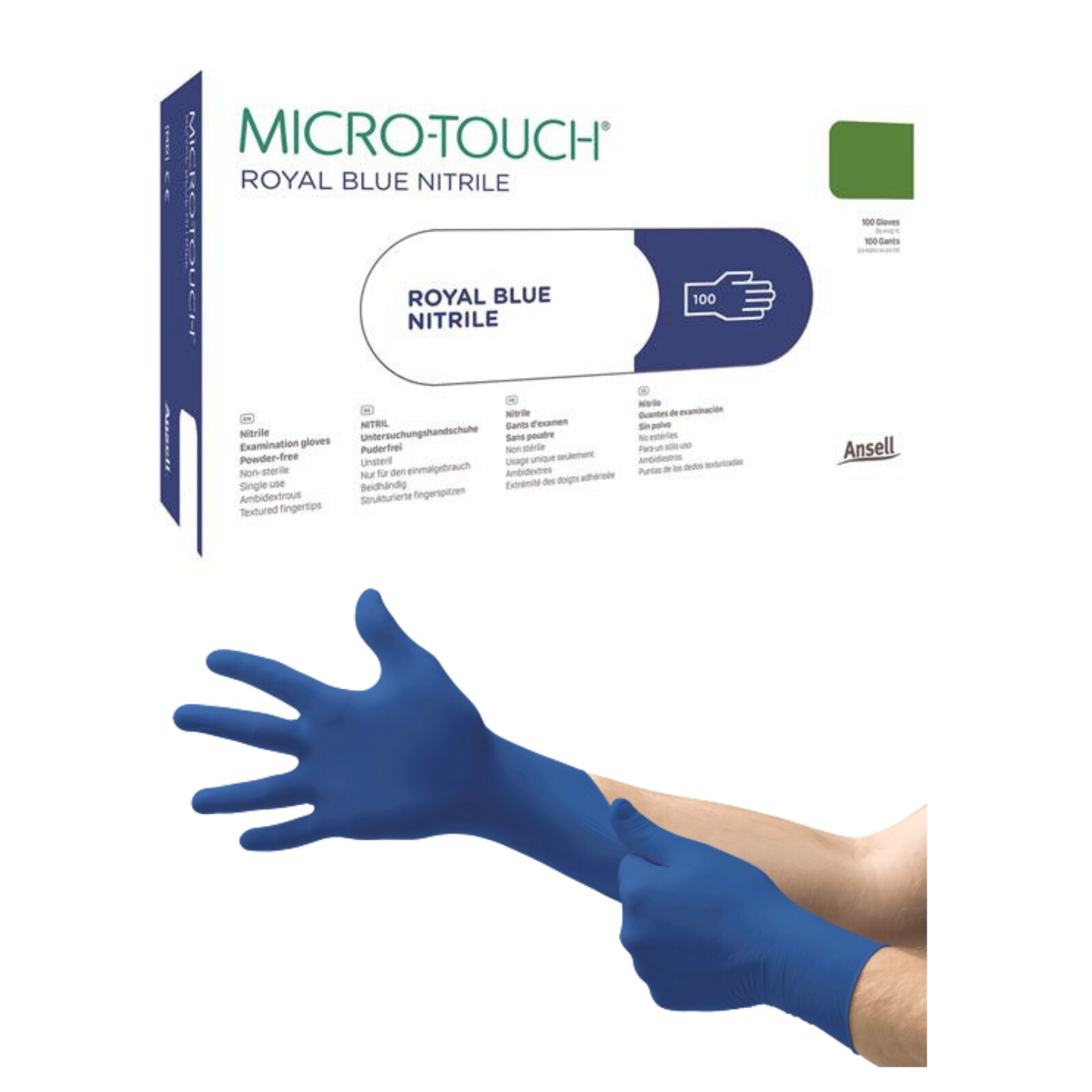 Micro-Touch Royal Blue Nitrile X-Large 100/Box thumbnail 2
