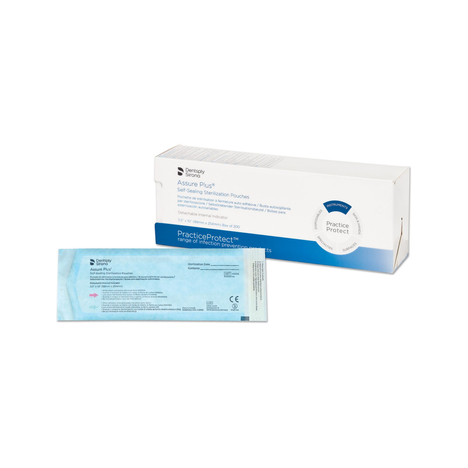 Assure Plus Sterilization Pouches, 5.25" x 11", 200/Pk, 83010 product image