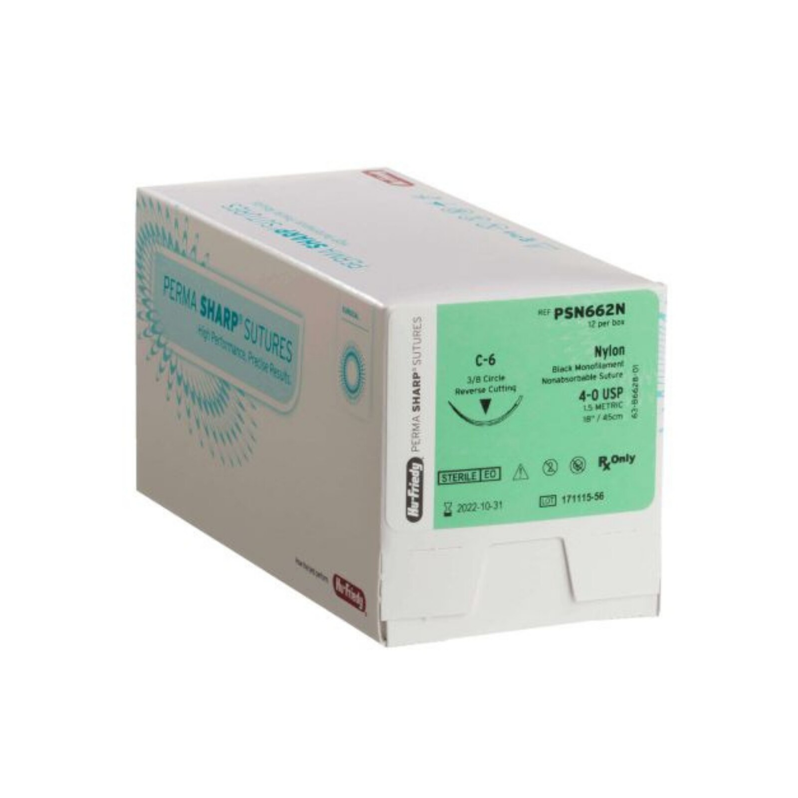 Perma Sharp Suture 5-0 18" Nylon Monofilament C-3 Black 12/Bx thumbnail 7