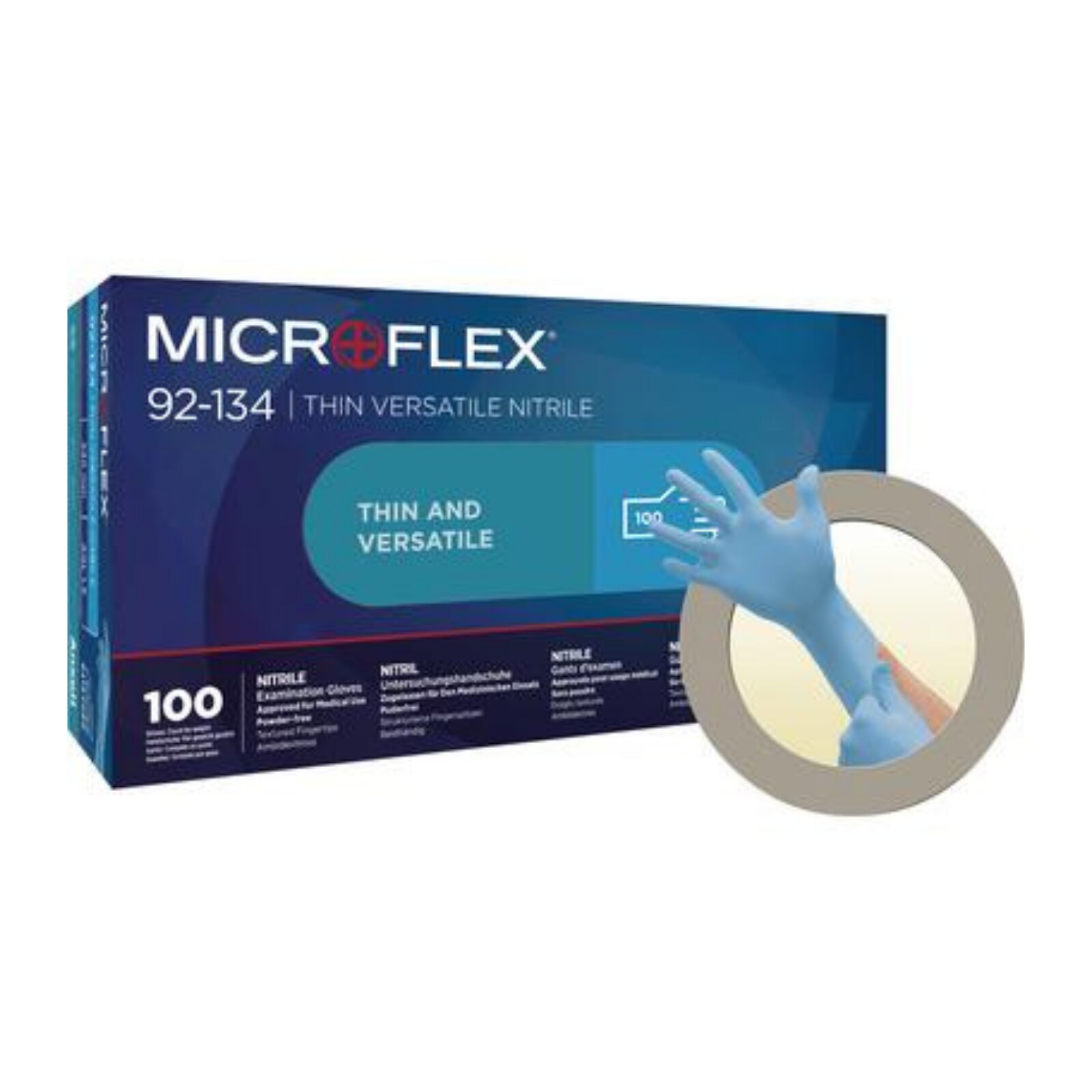 Ansell - Microflex Nitrile Gloves 100/Bx Blue X-Small, 92134060 thumbnail 5