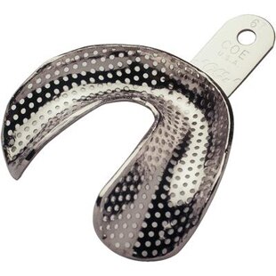 Coe Nickel-Plated Metal Perforated Complete Denture Impression Trays, # 67, Lower, 1/Pk, 260671 thumbnail 5