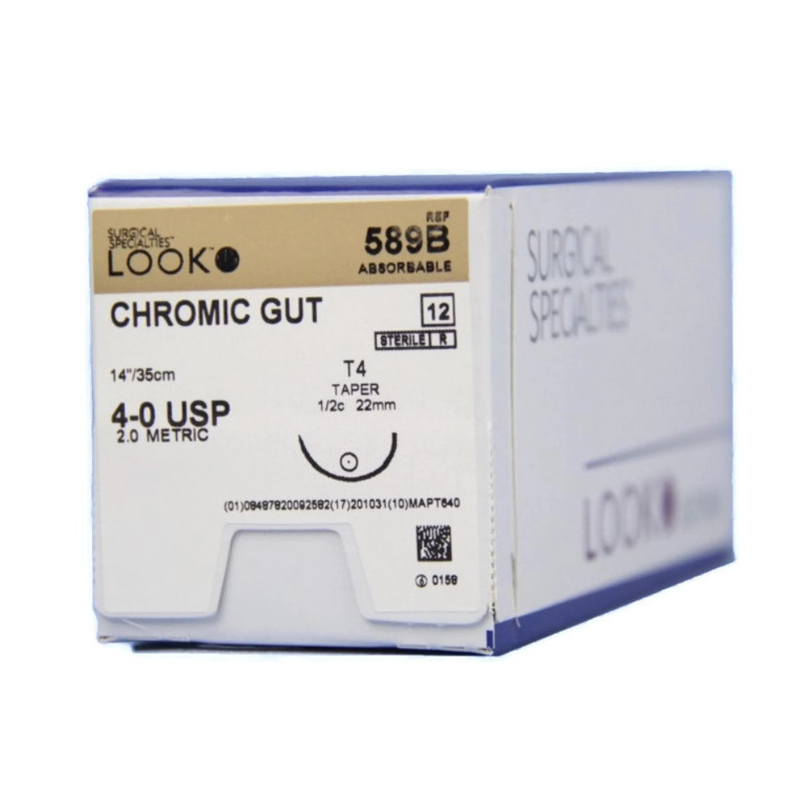 Chromic Gut Suture with T4 Needle (Taper Point), 14"/35 cm, # 4-0, 12/Pk, 589B thumbnail 8