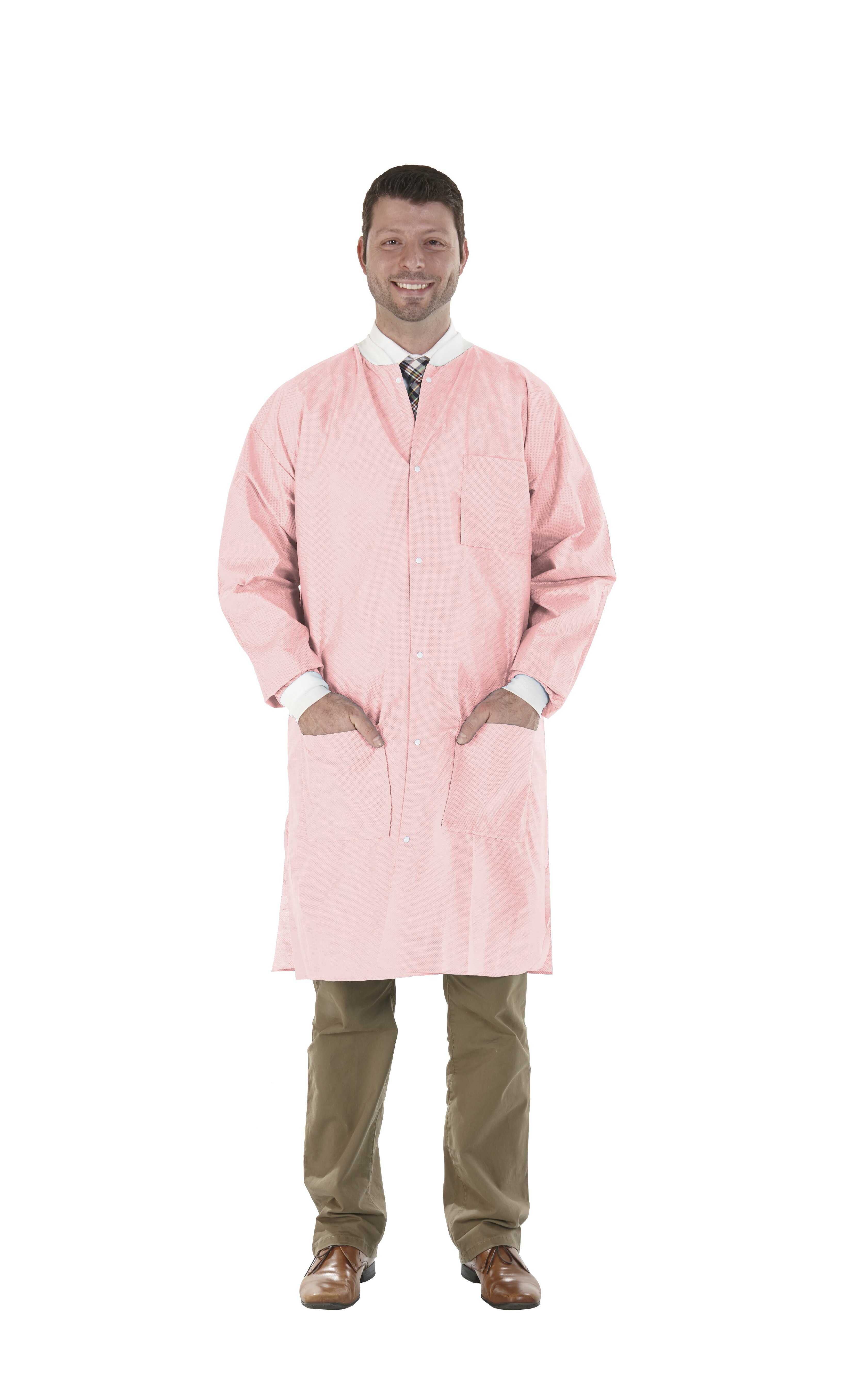 SafeWear High Performance Protective Lab Coat SMS Fbrc X-Large Pretty Pink 12/Bg thumbnail 10