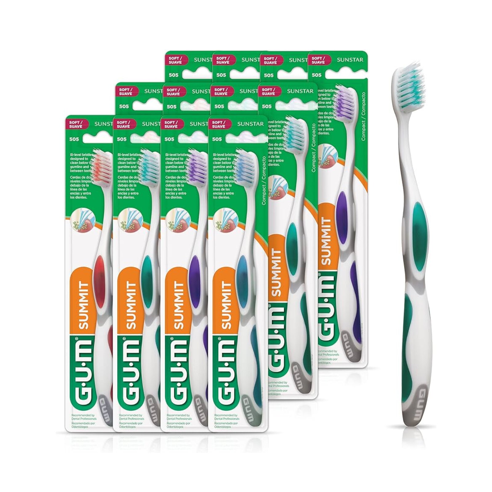 GUM Summit + Toothbrush Compact Soft 12/Pk thumbnail 4
