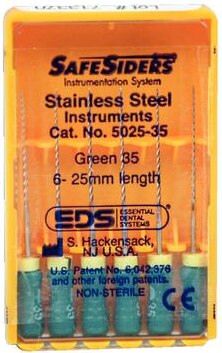 SafeSider Stainless-Steel Hand Reamers, 25 mm, 0.02 Taper, # 35, Green, 6/Pk, 5025-35 product image