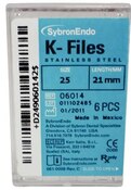SybronEndo K-Files SS 21mm #25 6/Bx