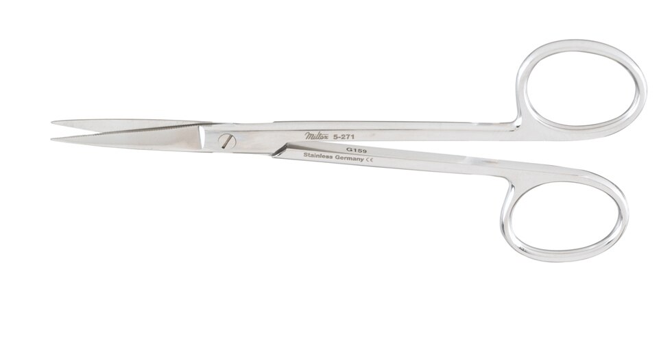 Plastic Surgery Scissors Straight Sharp/Sharp Serrated Blade 4-3/4” - Plastic Surgery Scissors Straight Sharp/Sharp Serrated Blade 4-3/4” - Image 1