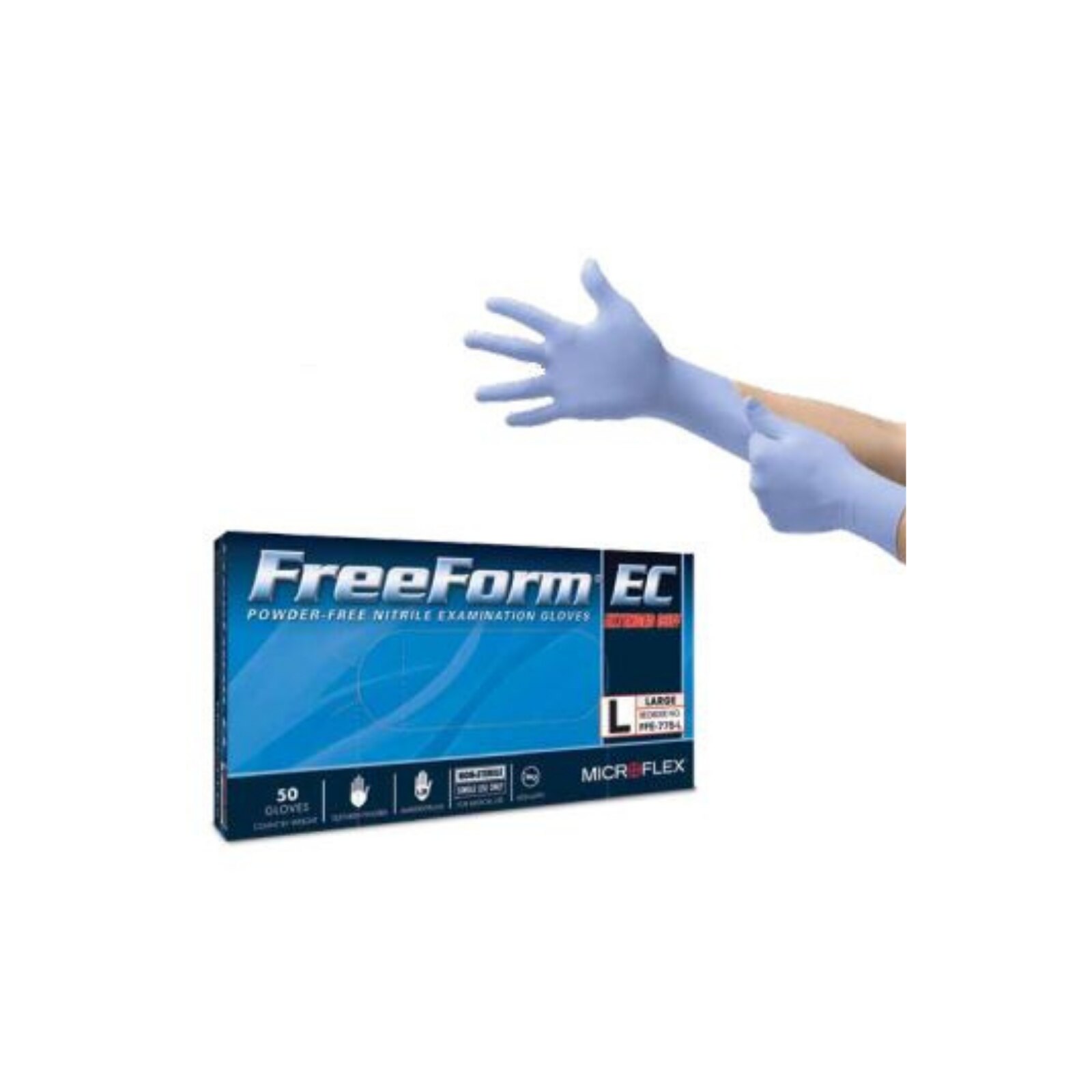MICROFLEX FreeForm EC Nitrile Exam Gloves 2X-Large Blue Non-Sterile 50/Bx thumbnail 7