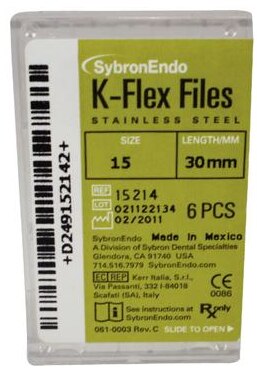 K-Flex Stainless Steel File, 30 mm, # 15, White, 6/Pk, 15214 thumbnail 10