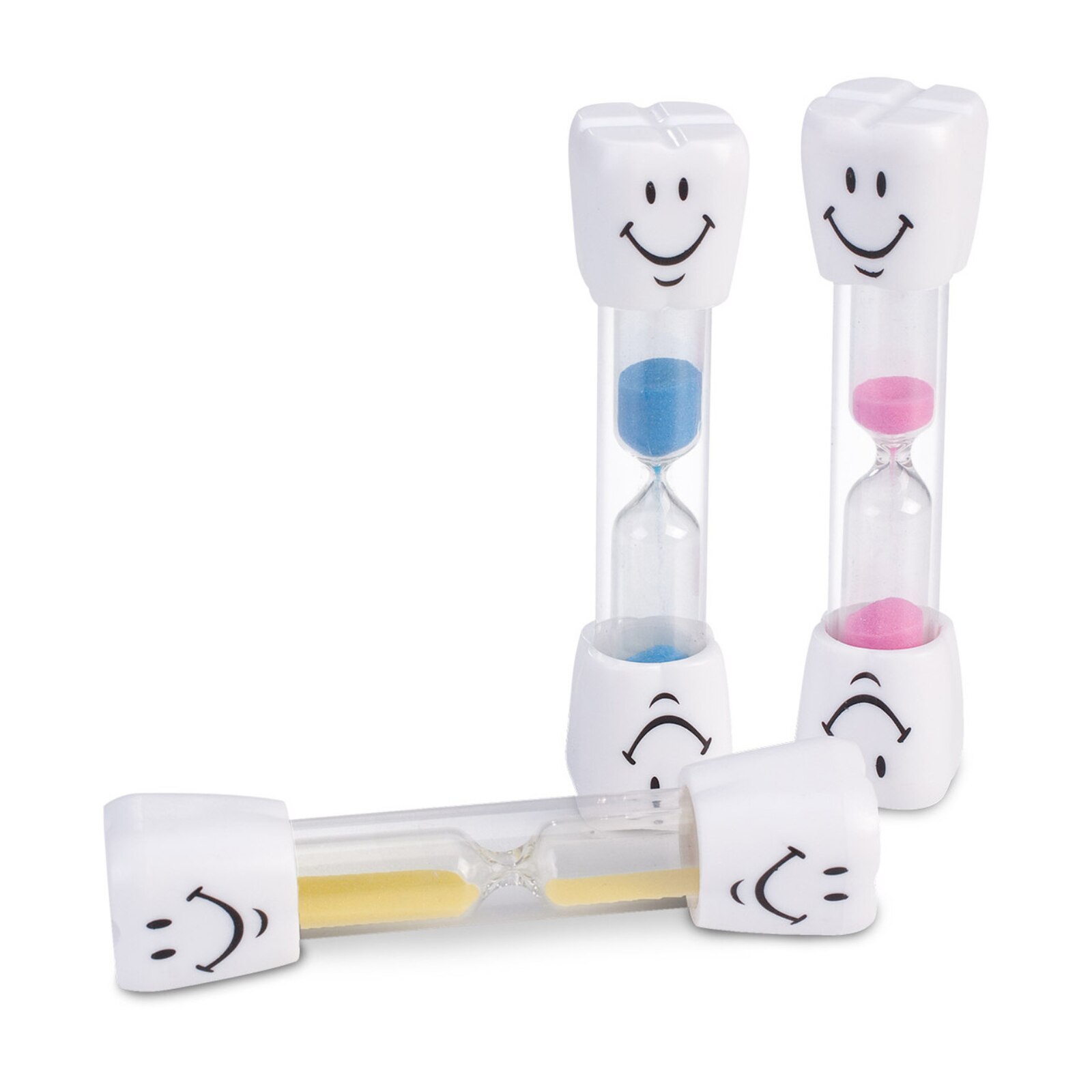 2-Minute Happy Molar Sand Timers 40/box With Assorted Sand Colors. 4" Tall. Are, 10-16733 product image