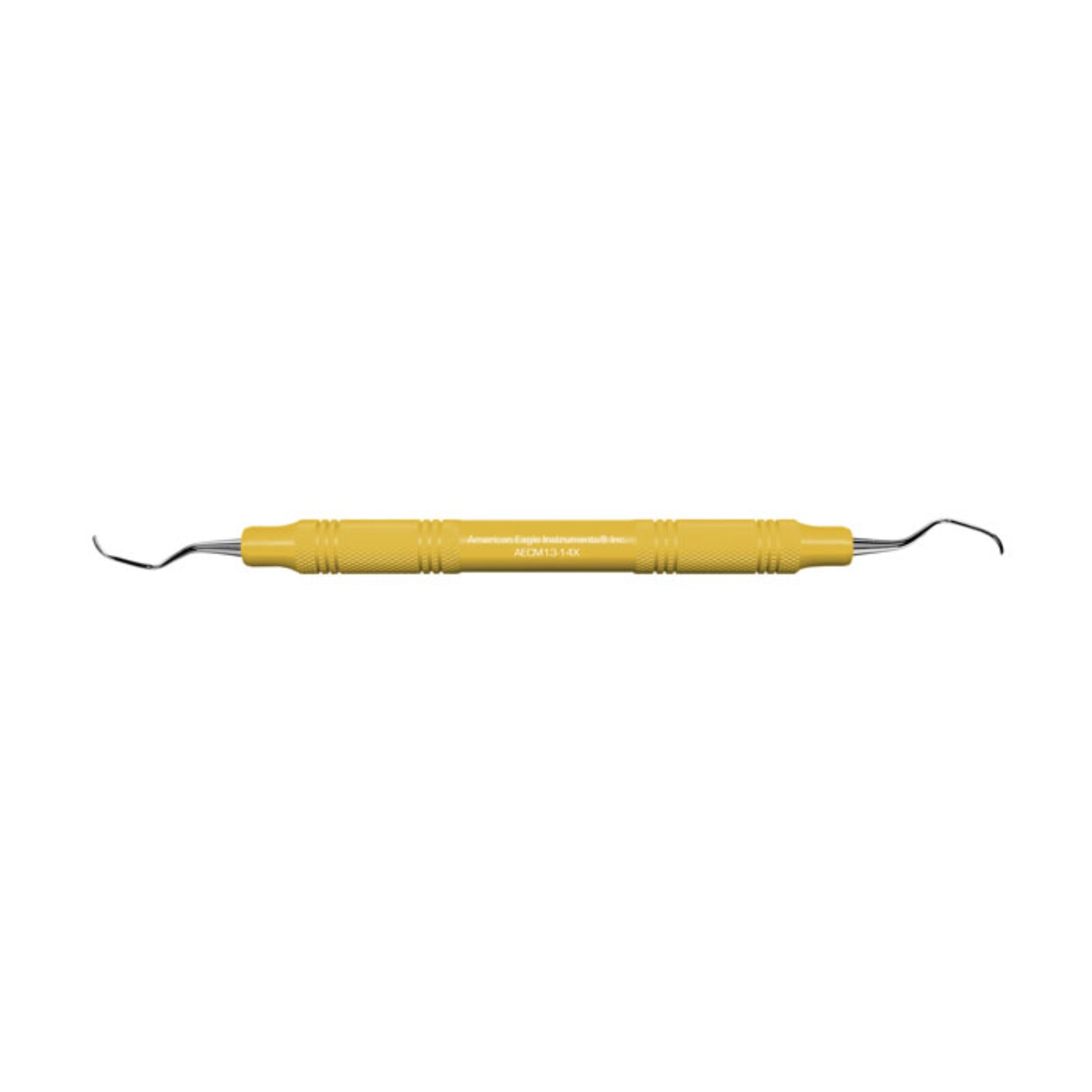 Universal Curette, # 13-14 McCall, Posterior - Sharp Point, EagleLite Handle, Resin, 3/8", Yellow, 1/Pk, AECM13-14SX thumbnail 5