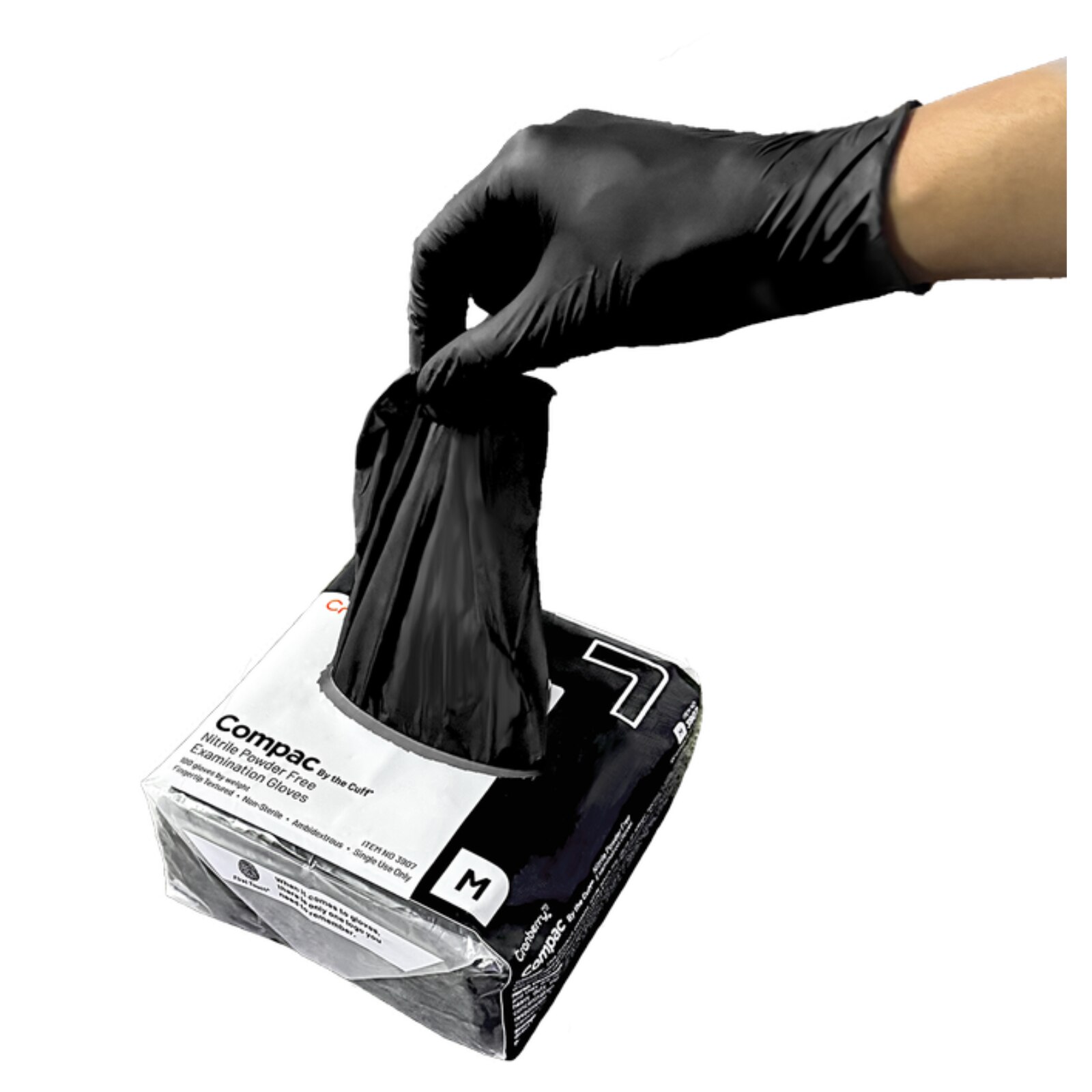 Cranberry Compac Nitrile Gloves Black 100/Bag Large product image