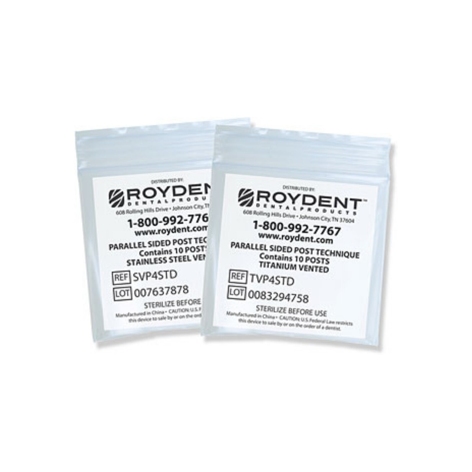 Stainless Steel Vented Post Size 6.0 1.5mm White 10/Pk product image