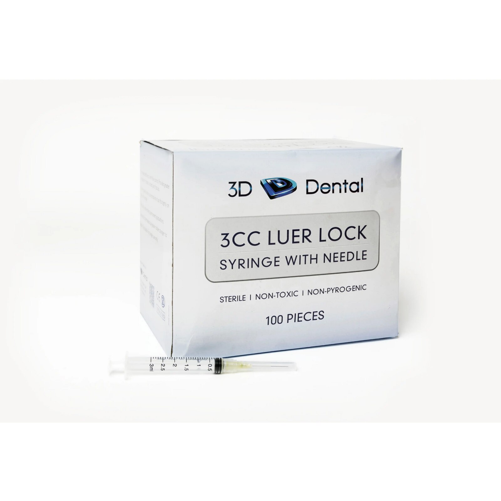 Endo Irrigation Syringes 3cc w/Needle 27ga Side-Vent 100/Pk Yellow - Endo Irrigation Syringes 3cc w/Needle 27ga Side-Vent 100/Pk Yellow - Image 1