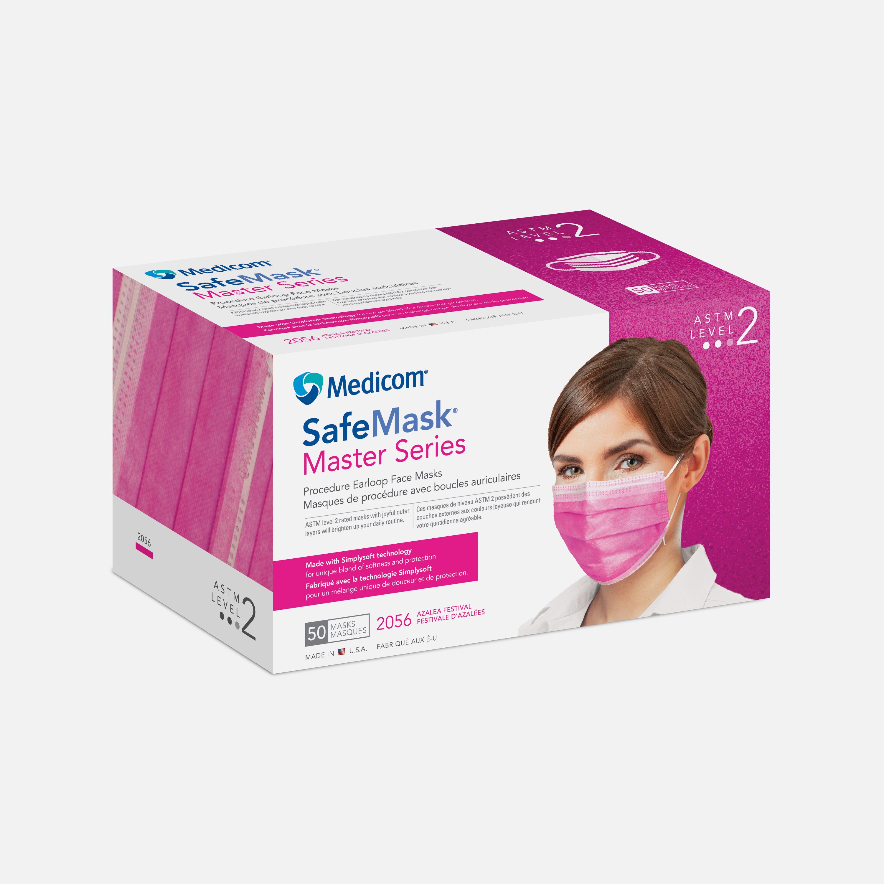SafeMask Master Series Procedure Earloop, ASTM Level 2, Azalea Festival, 50/Box, 2056 thumbnail 8