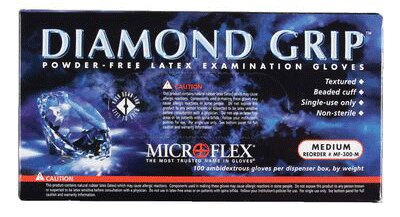 MICROFLEX Diamond Grip Latex Exam Gloves X-Small Natural Non-Sterile 100/Bx thumbnail 8