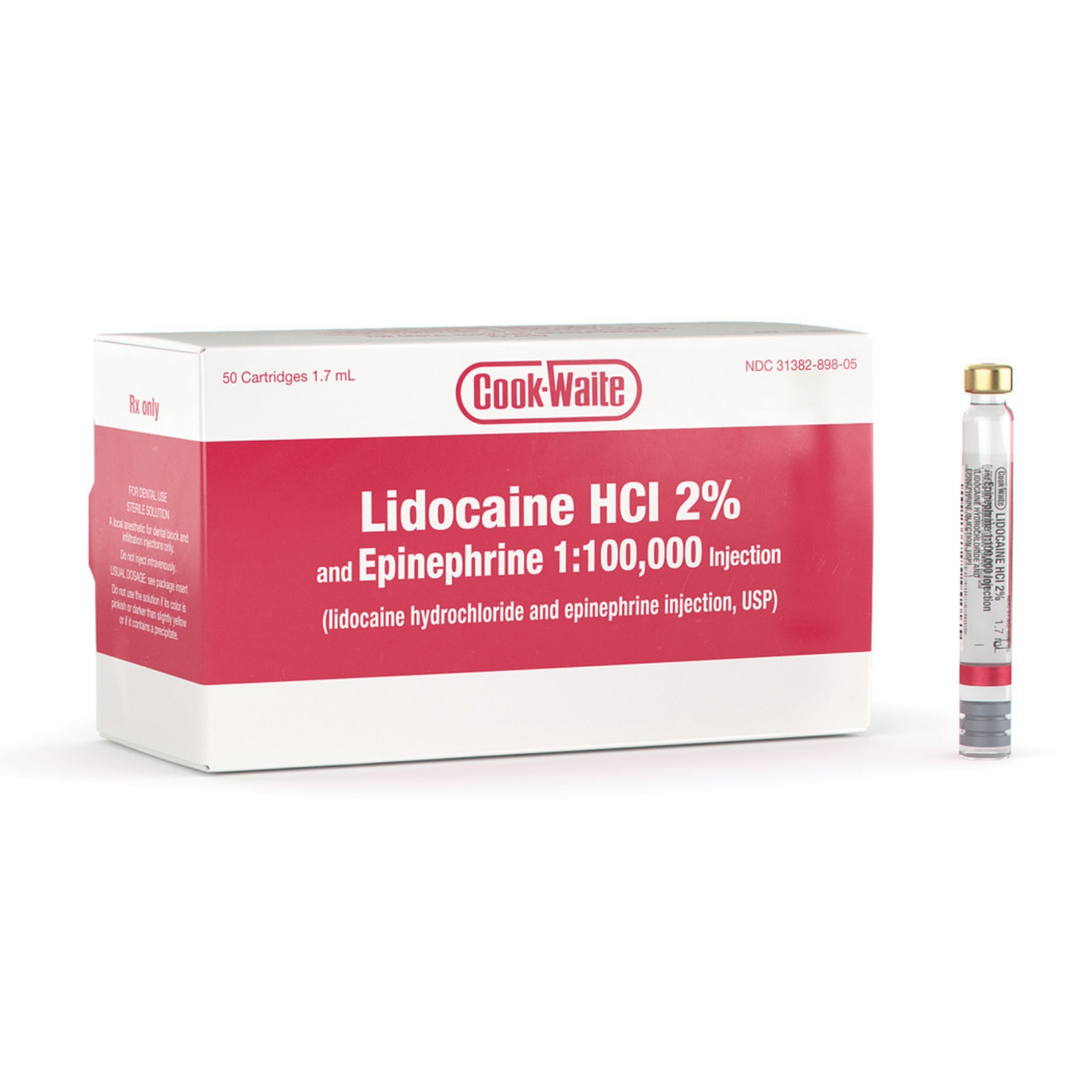 Cook-Waite Lidocaine HCL 2% 1:100M 50/Bx product image