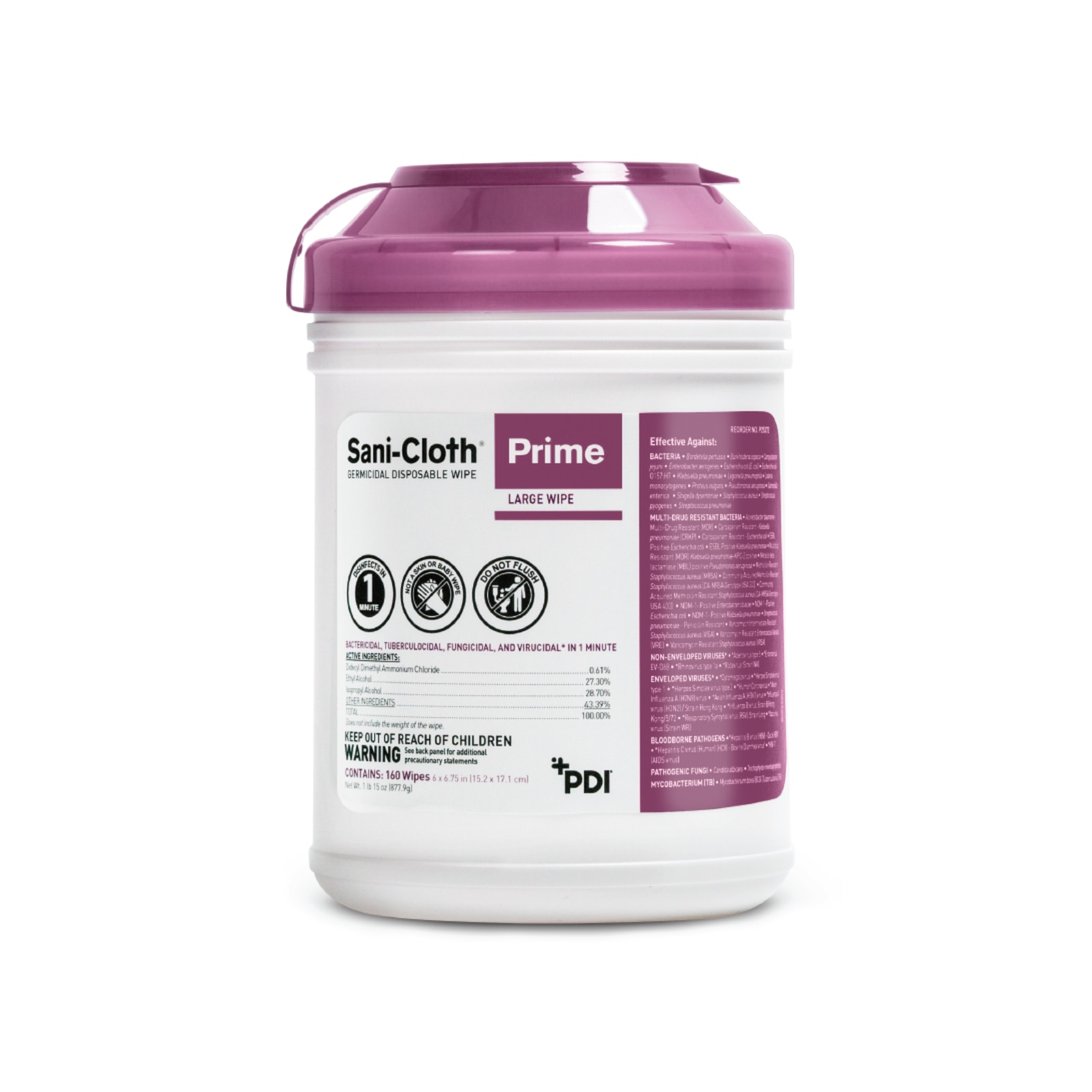 Sani-Cloth Prime Germicidal Disinfectant Large Canister 160/Cn product image