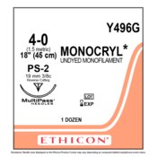 Suture Undyed Monofilament PS2 4/0 18'' 12/Bx