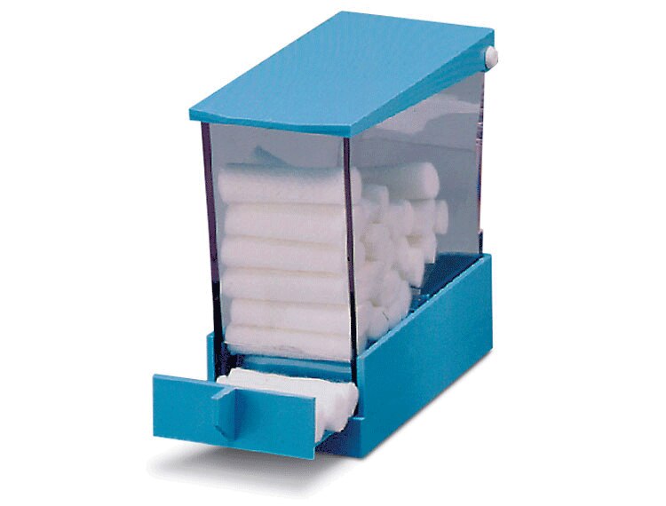 Deluxe Cotton Roll Dispenser, 4 3/16" x 2 1/16" x 4", Blue, 1/Pk, 28R800B thumbnail 3
