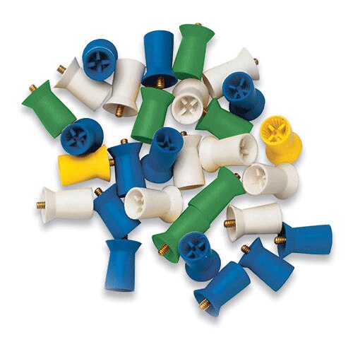 Densco Prophy Cups, Right Angle Latch, Soft Rubber with Skirt, Ribs Only, Blue, 144/Pk, 85212 product image