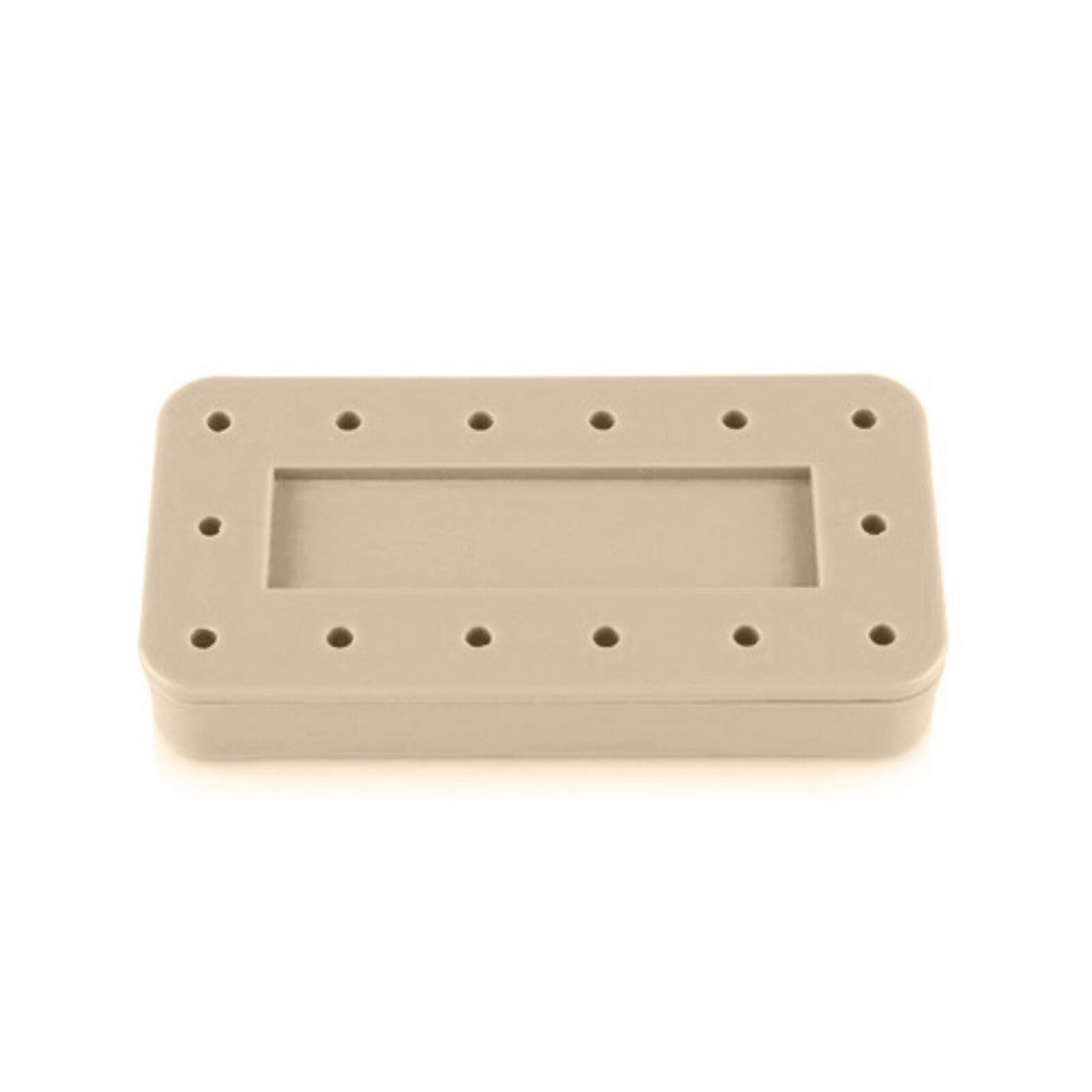Silicone Magnetic Bur Block 14-Hole Rectangular Beige, 400BR2-7 - Silicone Magnetic Bur Block 14-Hole Rectangular Beige, 400BR2-7 - Image 1