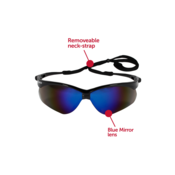 Nemesis V30 Safety Eyewear Blue Mirror Lens/Black Frame