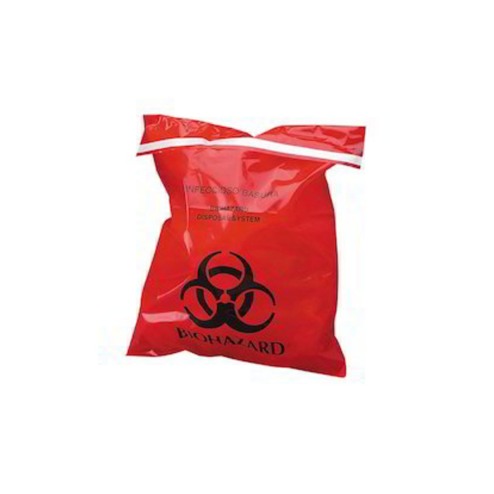 Plasdent - Red Biohazard Bags-Stick On 6"X6", Box Of 200, PS850S thumbnail 3