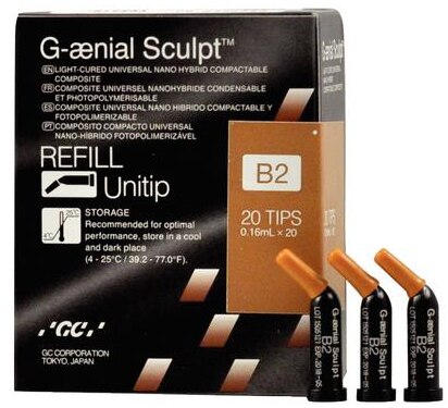 G-aenial Sculpt Universal Composite, Unitip Refill, 0.16 ml, B2, 20/Pk product image