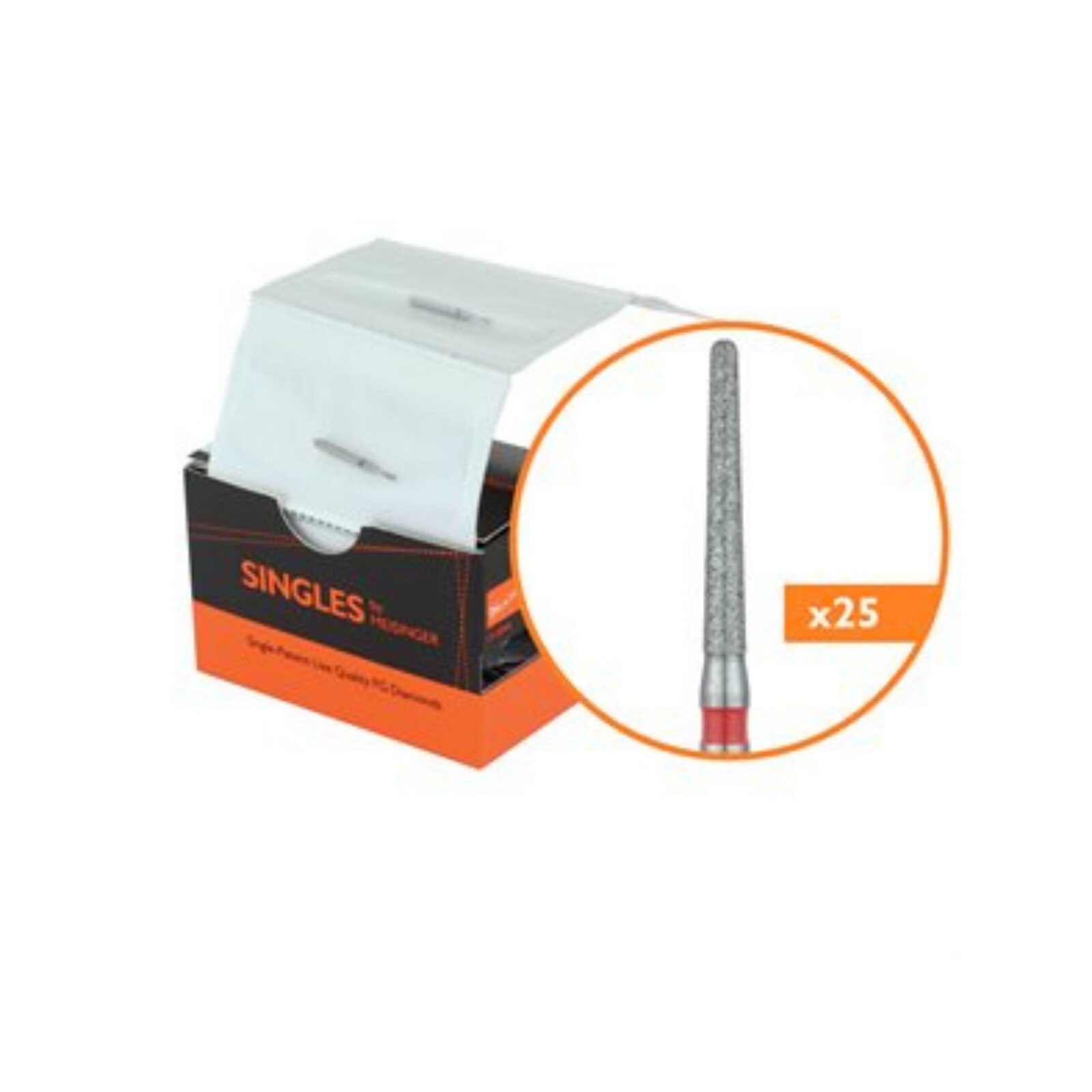 SINGLES Diamond Bur Friction Grip Fine 1114.10F 25/Pk thumbnail 4