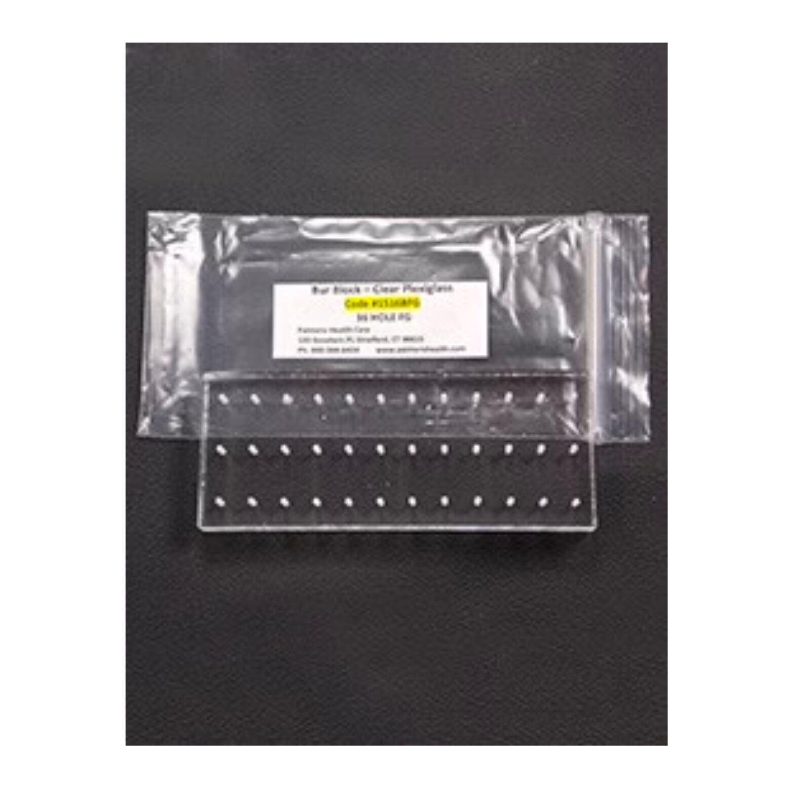 Plexiglass Bur Block, 36-Hole, FG, Clear, 1/Pk thumbnail 8