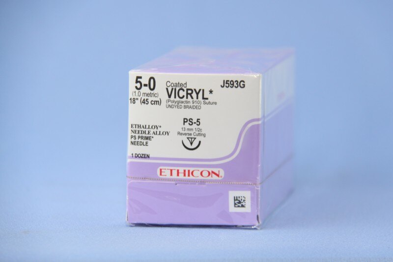 Vicryl Suture 5-0 18" Polyglactin 910 Braid PS-5 Undyed 12/Bx product image