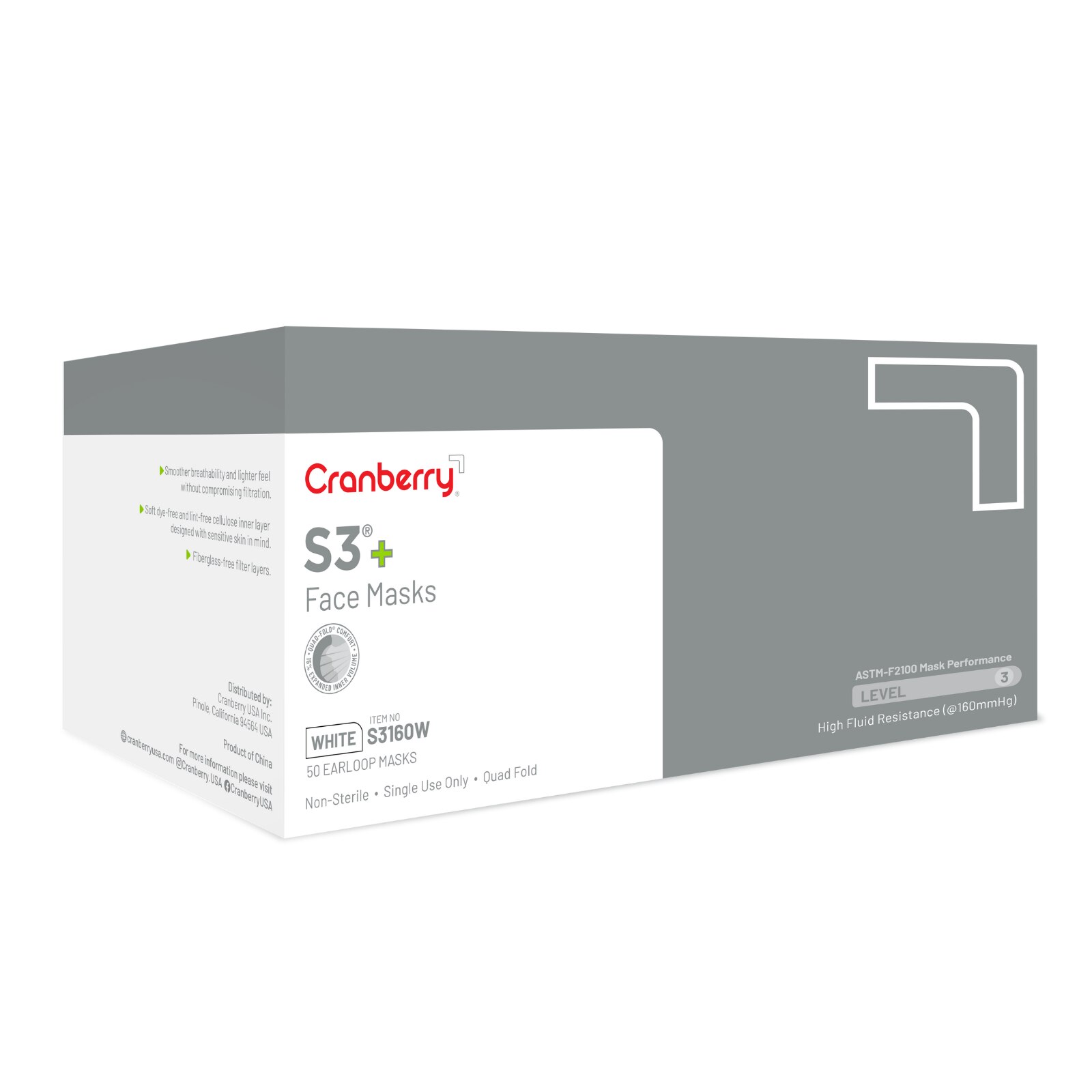 S3+ Mask ASTM Level 3 White 50/Bx thumbnail 11