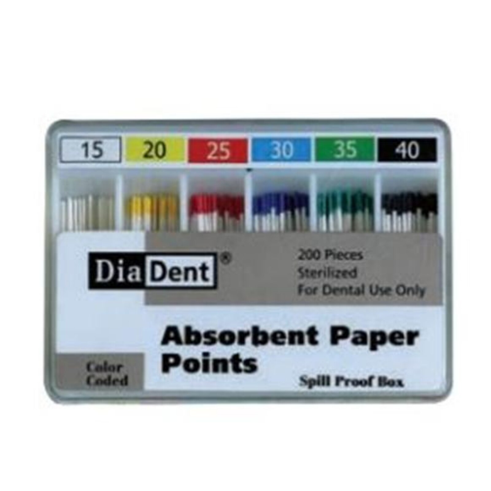 DiaDent® Millimeter Marked Paper Points .02 Taper #45 White Spill Proof Box of 200 thumbnail 2