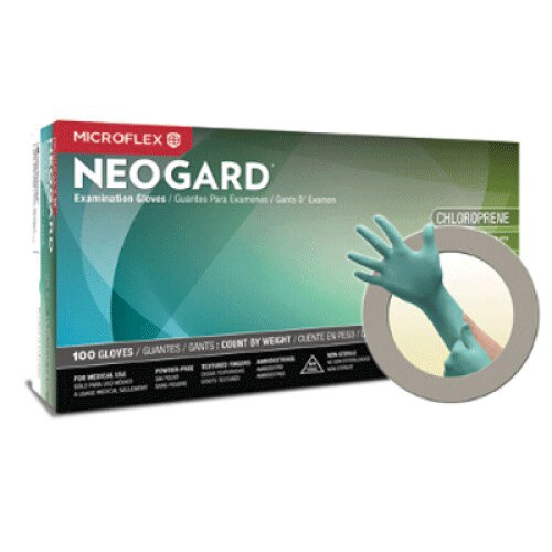 Neogard C52 Chloroprene Gloves, Powder-Free, Extra Small, Green, 100/Box, C520 thumbnail 9