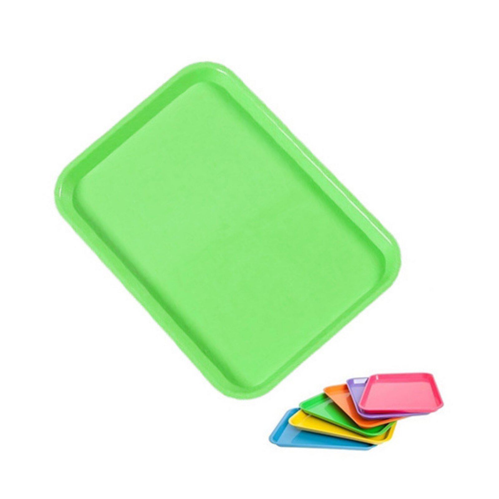 Set-Up Plastic Flat Trays, # E, Neon Green, 1/Pk, 300EF-4N - Set-Up Plastic Flat Trays, # E, Neon Green, 1/Pk, 300EF-4N - Image 1